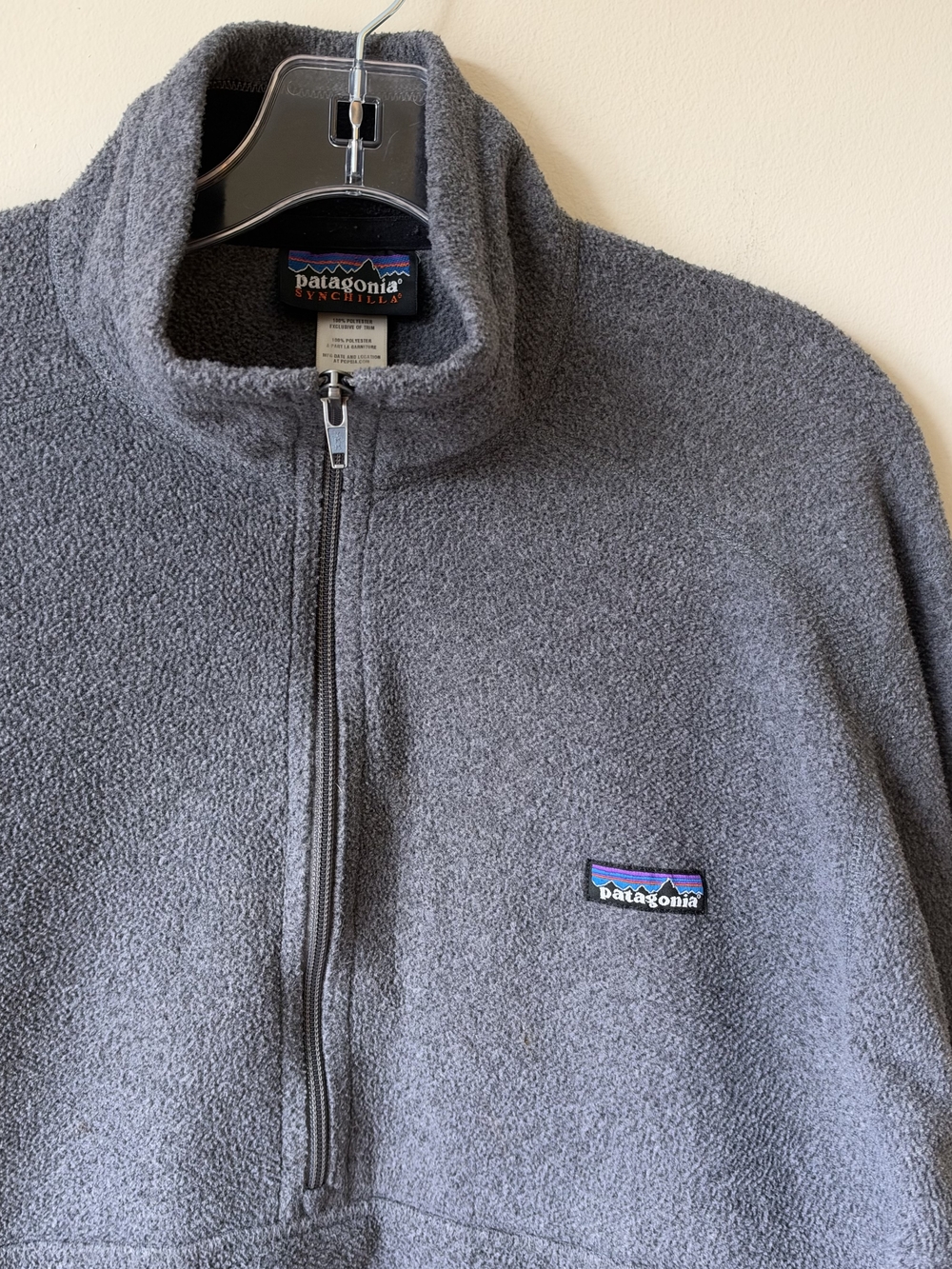Patagonia Men’s Gray Synchilla Quarter-Zip Fleece Jacket